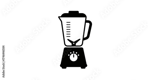 Black and white blender icon isolated on white background