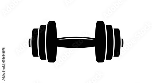 Black dumbbell on white background fitness exercise and weight training