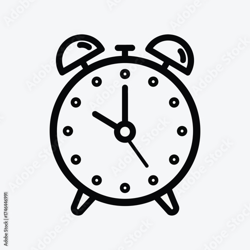 Vector illustration of alarm clock icon, a symbol of time and punctuality