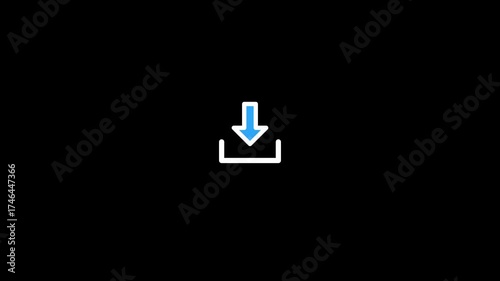 Download icon animation with simple design abstract file download icon with alpha background