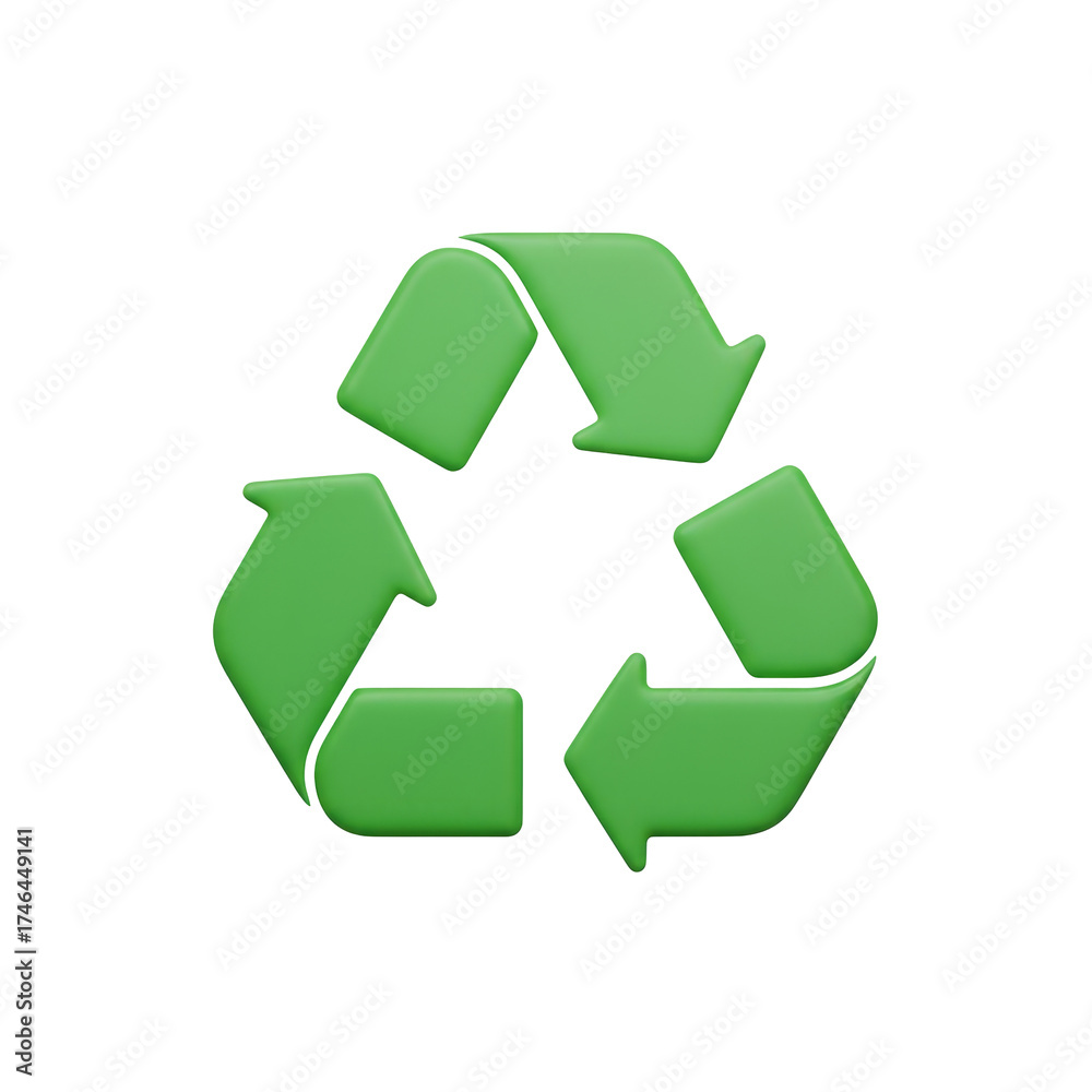 Obraz premium Green recycling symbol with three arrows on a icon isolated on white transparent background vector eps png jpg business people clipping path cutout 2025 2026 4k full hd poster banner label download