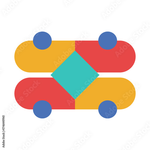Smooth infographic layout with rounded shapes and connecting lines, symbolizing continuous workflow and teamwork.
