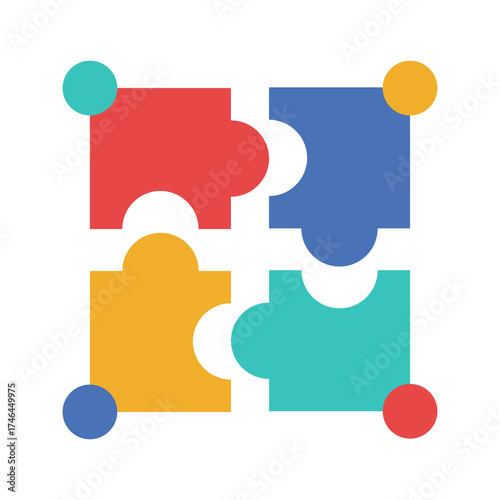 Creative puzzle piece infographic symbolizing teamwork, problem solving, and integration. Great for corporate and educational visuals.