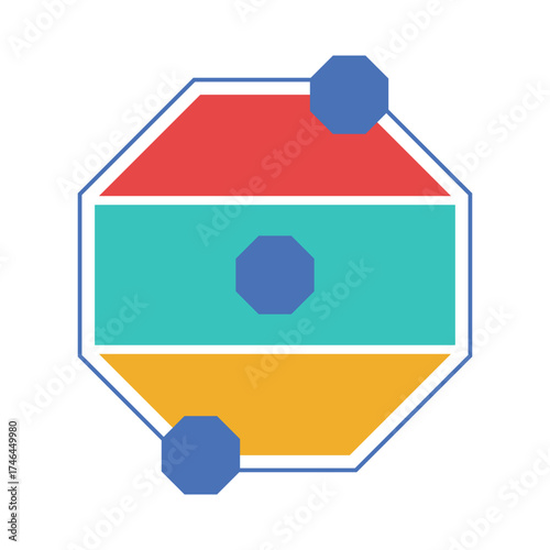 Modern hexagonal infographic design with layered sections for data segmentation and creative business layouts.