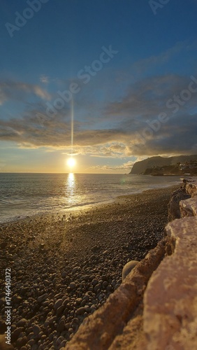 ocean, sea, waves, blue, rocl, day, beach, coast, coastline, island, madeira island, peace, travel, tourism, detsination, portugal, europe, nature, landscape, sun, sunset, clouds, cliff, mountain