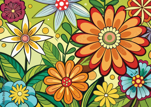 Vibrant floral arrangement with diverse blooms and lush foliage flowers colorful