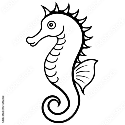 Seahorse Vector AI | Generative Linocut Silhouette Design