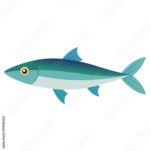 Smelt Fish Vector | Generative AI Linocut Silhouette Design