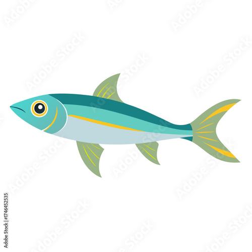 Smelt Fish Vector | Generative AI Linocut Silhouette Design