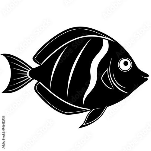 Surgeonfish Vector Art | Generative AI Linocut Silhouette Illustration