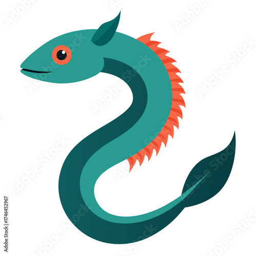 Viperfish Vector Art | Generative AI & Linocut Silhouette Design
