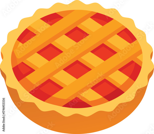 fresh baked apple pie vector icon