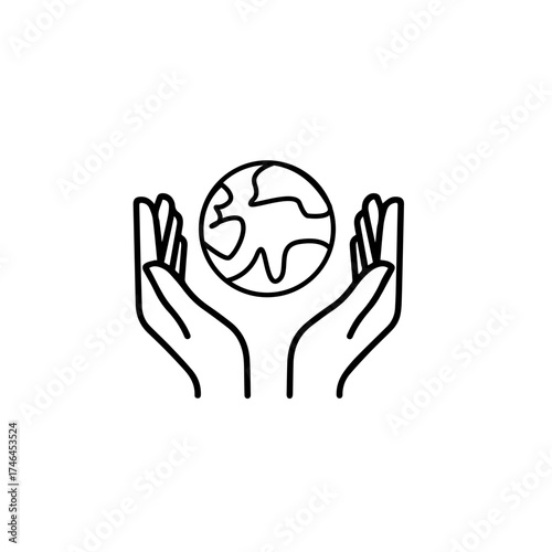 Hands holding the earth isolated on white background, concept of save the planet