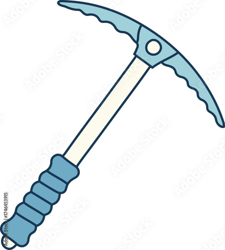 Mountaineering ice axe with adze and spike