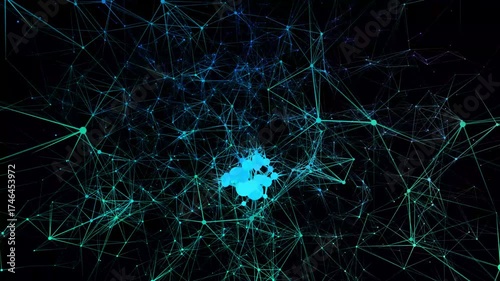 Cyberspace network. A futuristic data stream for technology videos. An innovative network.