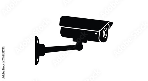 Security camera surveillance system device capturing footage for monitoring and protection silhouette