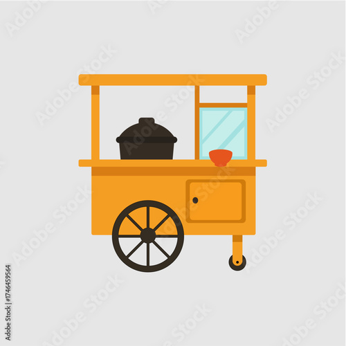 Vector illustration of traditional Asian street food cart m18.eps