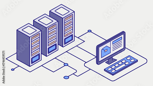 Isometric network server on a computer