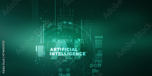 2d illustration Artificial Intelligence (AI) concept
