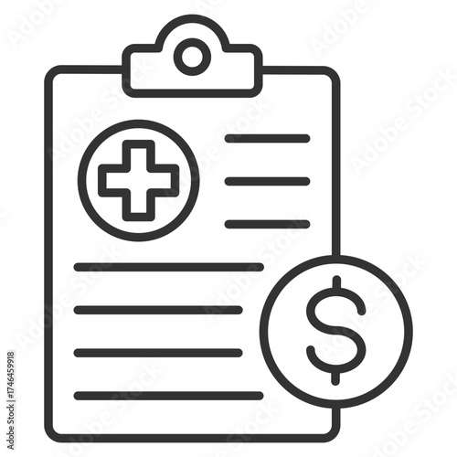 Medical Cost Outline Icon