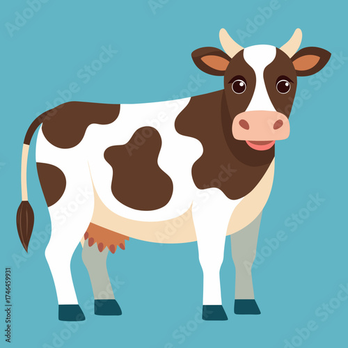 funny cow cartoon stand there