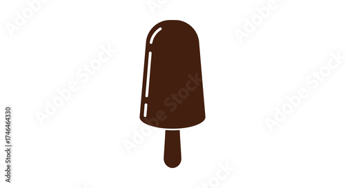 Delicious chocolate covered ice cream bar on a stick refreshing frozen dessert treat summer snack sweet confectionery silhouette