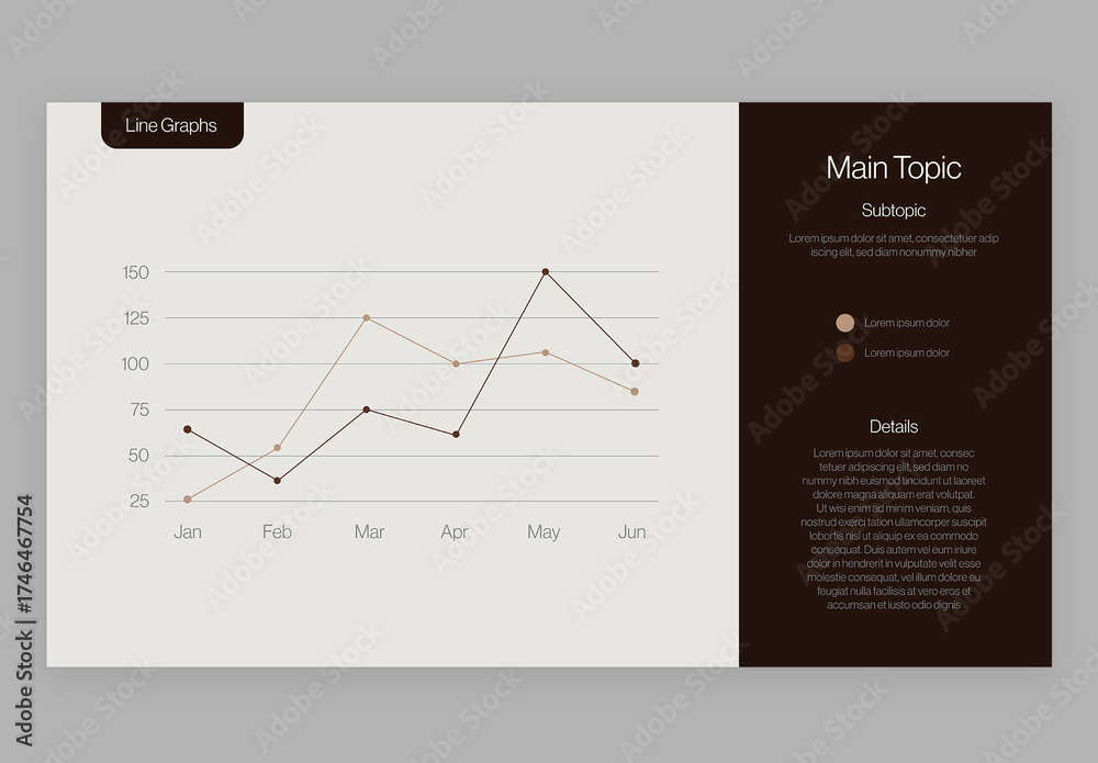 Minimalist Line Graph Time Series Chart Infographic Template Stock 템플릿 ...