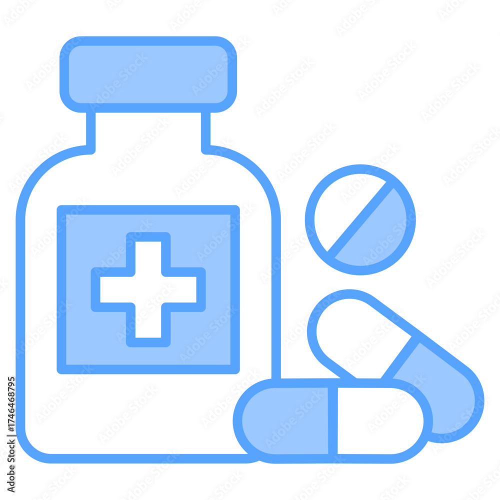 Obraz premium Medicine Line Blue Icon