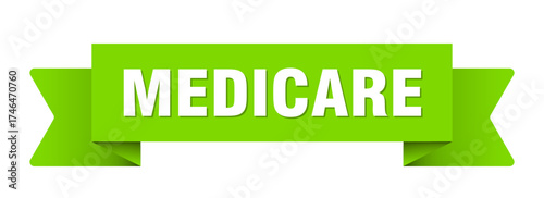 medicare ribbon isolated on transparent background. medicare ribbon