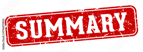 summary rectangular sign. summary stamp