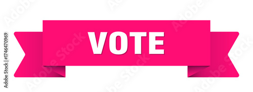 vote ribbon isolated on transparent background. vote ribbon