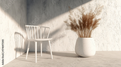 scandinavian. Minimalist Scandinavian interior with clean lines and neutral tones and natural ambient light. lifestyle magazines.