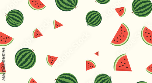 A refreshing summer treat a delightful pattern of sliced watermelons.