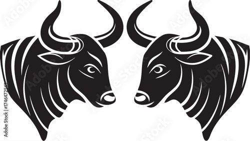 Powerful taurus zodiac sign illustration with bold horns, great for astrological themes or branding