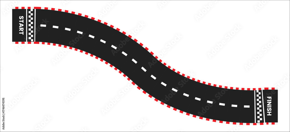 Fototapeta premium aspalt race track. start to finish vector