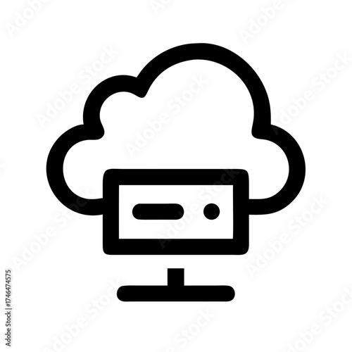 Cloud Server Icon Set – Vector, Outline, Network, Data, Technology, Storage, Computing, Server