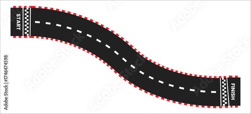 aspalt race track. start to finish vector