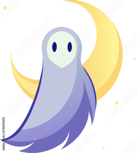 Moon Ghost – Crescent shape body glowing in night sky