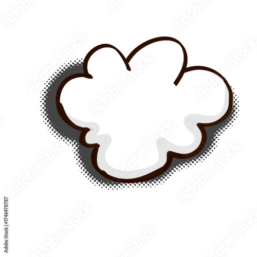 cloud icon on a white background. Cloud comic symbol