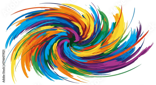 Abstract Swirl of Vibrant Colors A Dynamic Vector Illustration for Graphic Design
