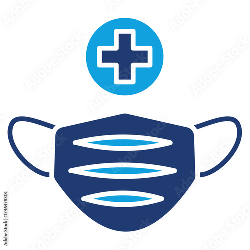 Mask Flat Blue Icon