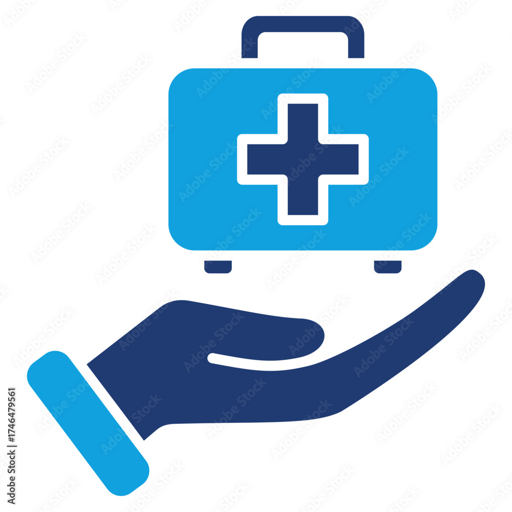 Obraz premium Treatment Flat Blue Icon