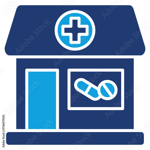Pharmacy Flat Blue Icon