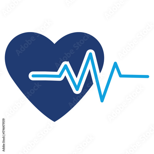 Cardiogram Flat Blue Icon