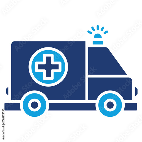 Ambulance Flat Blue Icon