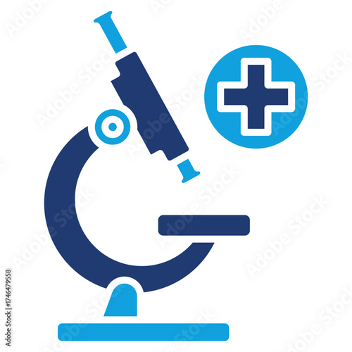 Microscope Flat Blue Icon