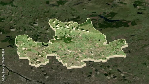 East Dunbartonshire region, Scotland - Great Britain, extruded. Administrative division of Scotland
