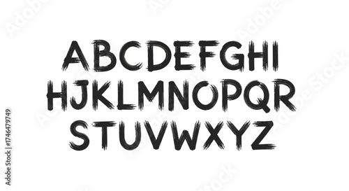 Alphabet letters with ink bleed effect