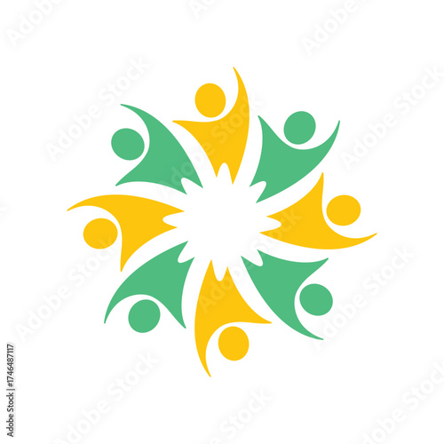 rotating successful people community logo design