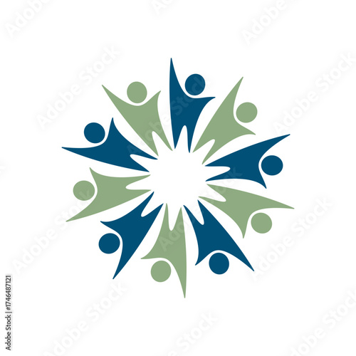 rotating successful people community logo design